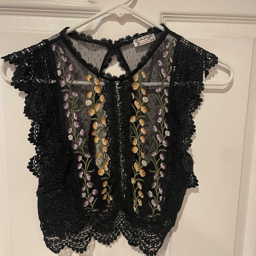 Free People crop mesh top